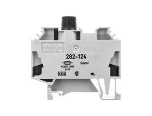 Złączka bezpiecznikowa 2-przewodowa 6mm2 szara 10A G 5x 20mm DIN 35mm 282-124 /40szt./