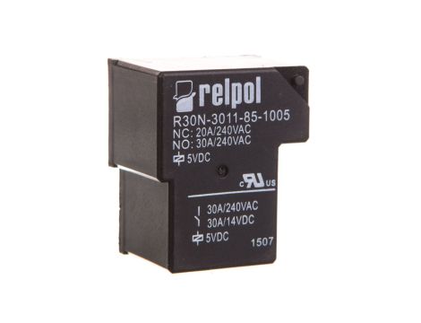 Przekaźnik przemysłowy 1P 30A 5V DC PCB R30N-3011-85-1005 2614727