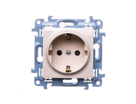 Simon 10 Gniazdo pojedyncze SCHUKO z przesłonami kremowe 16A 250V IP20 CGSZ1Z.01/41