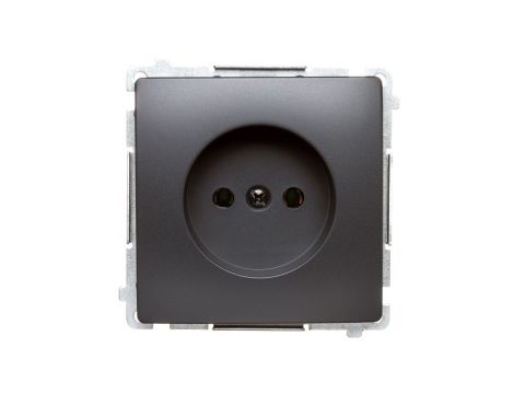 Simon Basic Gniazdo wtyczkowe bez uziemienia (moduł) 16A 250V zaciski śrubowe grafit matowy BMG1.01/28