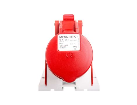 Gniazdo naścienne 1-częściowe 16A 4p 6h 400V IP44 zaciski bezśrubowe MEN1343
