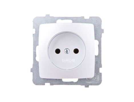 KARO Gniazdo pojedyncze b/u srebrny perłowy GP-1S/m/43