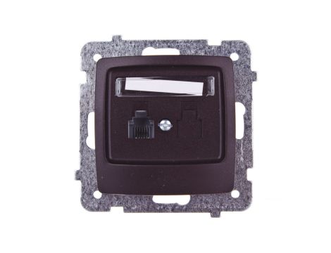 KARO Gniazdo telefoniczne pojedyncze RJ11 czekoladowy metalik GPT-1S/m/40
