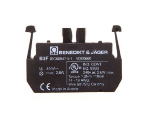 Moduł podświetlany gniazdo BA9S 440V AC/DC bezpośrednie połączenie z żarówką max. 1,9W 1R BE-B3F-0000000000