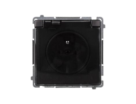 Simon Basic Gniazdo pojedyncze z/u z przesłonami bryzgoszczelne IP44 16A, 250V grafit mat BMGZ1Bz.01/28A