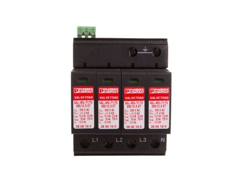 Ogranicznik przepięć Typ T1+T2 4P 12,5kA 1,2kV 335V AC VAL-MS-T1/T2 335/12.5/4+0-FM 2800644