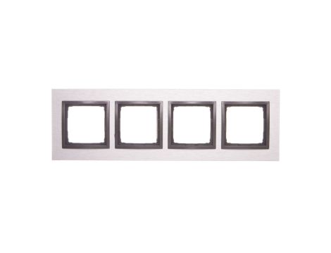Simon 54 Nature Ramka poczwórna metal INOX YANG DRN4/76