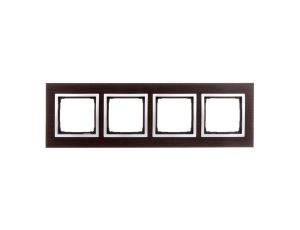 Simon 54 Nature Ramka poczwórna drewno SREBRNE WENGE DRN4/84