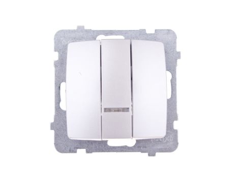 KARO Łącznik potrójny z podświetleniem srebrny perłowy ŁP-13SS/m/43