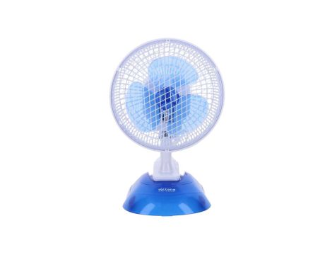 Wentylator biurkowy średnica 15 cm z klipsem biało-niebieski 13W 2 prędkości przewód 1,5m VO0658