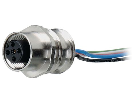 Złącze panelowe żeńskie M12 do montażu przedniego 5-pinowe kodowanie A 0936 DFC 351