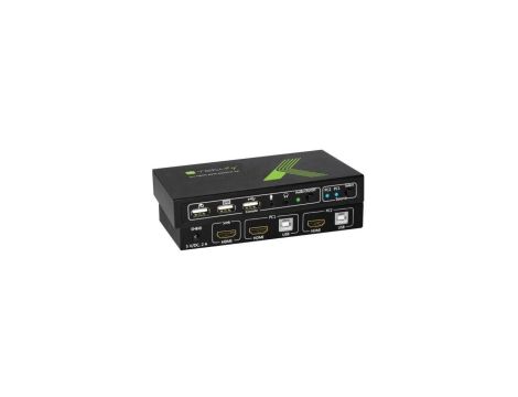 Przełącznik KVM HDMI/USB 2x1 z Audio 4K*60Hz Techly