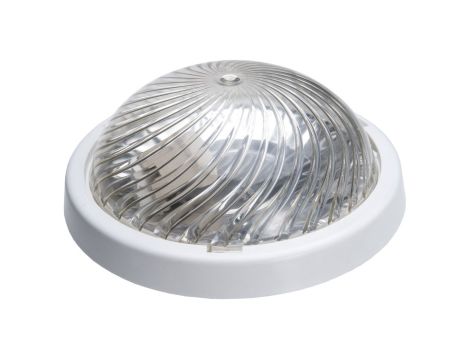 Oprawa ALFA, E27 z mikrofalowym czujnikiem ruchu, 75W, biała-polipropylen, klosz przeźroczysty-poliwęglan, IP44, IK10 A2210-P-HF