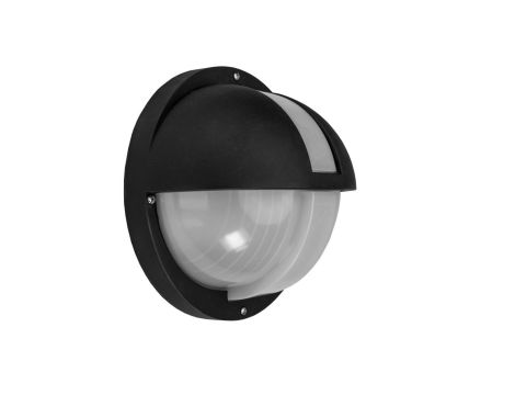 Oprawa EMI, E27 z czujnikiem ruchu HF, 100W, czarna-polipropylen, klosz matowy-poliwęglan, IP44, osłona, IK10 A21200CZ-MP-HF