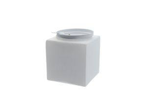 PLAFON G-8, E27, 60W, biała-stal malowana proszkowo, klosz matowy-szkło, IP20 G01 G-8