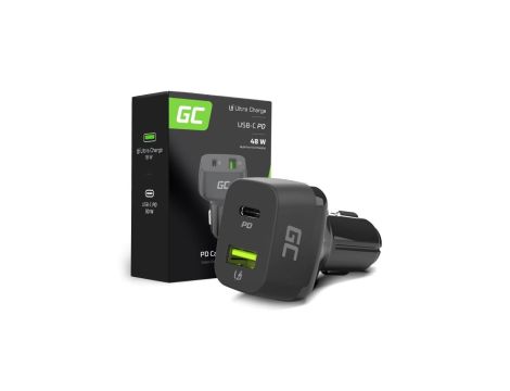 Samochodowa Ładowarka Green Cell USB-C 48W (Power Delivery 30W, QC 3.0)