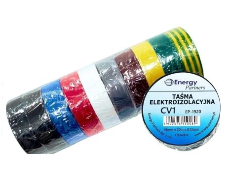 Taśma elektroizolacyjna PCW (zestaw 10 rolek 19mm x 20m x 0,13mm) mix kolorów
