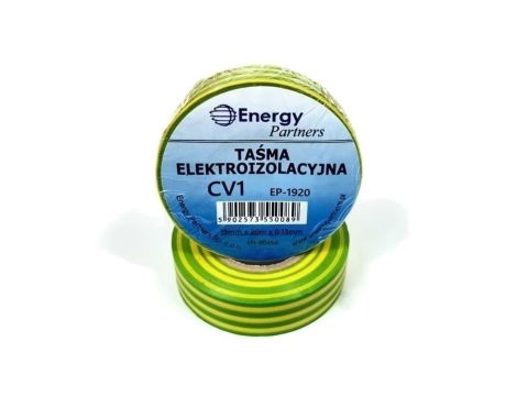Taśma elektroizolacyjna PCW (19mm x 20m x 0.13mm) żółto-zielona