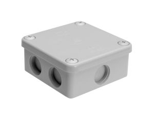 Puszka natynkowa, materiał-bakelit, kolor RAL7035, IP54, 500V, 7 wyjść, z zaciskami 4x6mm K85/K