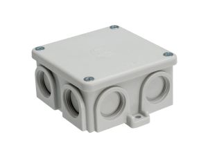 Puszka natynkowa, materał-bakelit, kolor RAL7035, IP54, 500V, 7 wyjść, z zaciskami 4x6mm K76/K