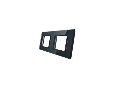 Livolo PODWÓJNA CZARNA RAMKA SZKLANA 150 x 80mm GPF-2-62