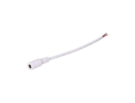Gniazdo DC 5.5x2.1 przewód biały 15cm 22awg