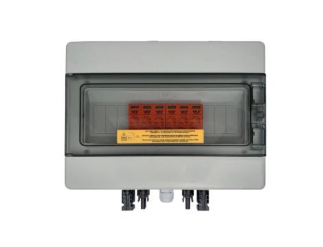 Rozdzielnica PV wyposażona HF 1x12 T2 2-string szara VCX MC4 1000VAC 1500VDC UV 280x220x100 RFOT-016