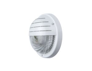 Oprawa GRILL, E27, 60W, biała-polipropylen, klosz przeźroczysty-poliwęglan, IP44, osłona, IK10 A2240-P