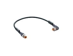 Kabel konfekcjonowany obustronnie M12 4-pinowy męskie proste żeńskie złącze kątowe czarny PUR RST 4-RKWT 4-225/0,6 M