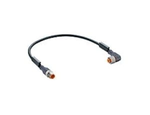 Kabel konfekcjonowany obustronnie M12 4-pinowy męskie proste żeńskie złącze kątowe czarny PUR RST 4-RKWT 4-225/0,3 M