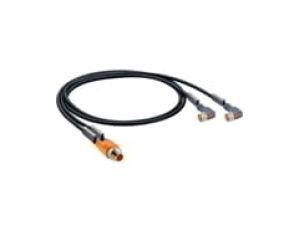 Kabel konfekcjonowany-rozdzielacz obustronny złącza M12 męskie 2x M8 żeńskie kątowe LED czarny PUR ASB 2-RKMWV/LED A 3-224/2 M