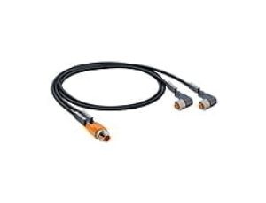 Kabel konfekcjonowany obustronnie rozdzielacz złącza męskie M12 Duo proste / 2xM12 żeńskie kątowe czarny ASB 2-RKWT 4-3-224/1 M