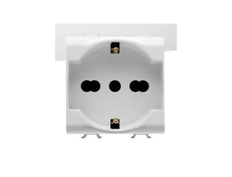 Gniazdo pojedyncze z/u 16A 2 moduły białe standard francuski ELIT00815 /opak. 6/