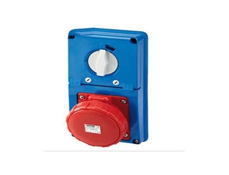 Zestaw zasilający z rozłącznikiem 5P 63A czerwony miejsce na zabezpieczenie 6h IP67 GW66353