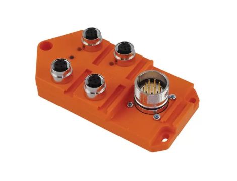 Koncentrator pasywny aktuator/sensor LED 4xM12 żeńskie 5pin/złącze M23 męskie 12pin na kabel sterujący ASBS 4/LED 5-4