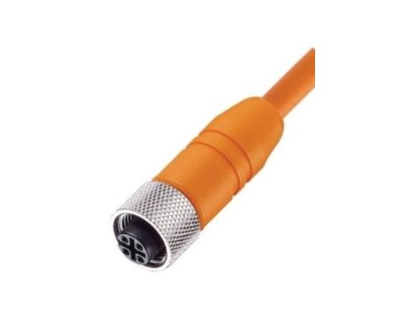 Kabel konfekcjonowany jednostronnie M12 złącze żeńskie 4-pinowe proste gintowane ekranowany PVC pomarańczowy RKTS 4-182/10 M