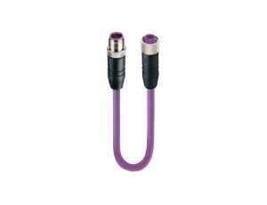 Kabel konfekcjonowany obustronnie Profibus złącza męskie M12/ żeńskie M12 5-pinowe kodowanie B 0975 254 101/5 M