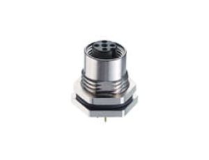 Złącze panelowe złącze żeńskie M12 do montażu tylnego, 4-pinowe kodowanie D złącza drukowane gwint PG 9 0986 EFC 152