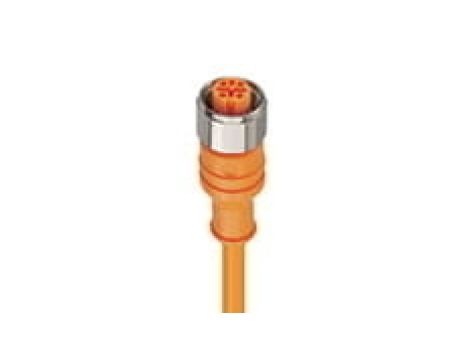 Kabel konfekcjonowany jednostronnie złącze M12 5-PINowe proste żeńskie PVC pomarańczowy PRKT 5-56/10 M