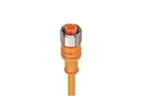 Kabel konfekcjonowany jednostronnie złącze M12 5-PINowe proste żeńskie PVC pomarańczowy PRKT 5-56/5 M