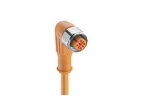 Kabel konfekcjonowany jednostronnie złącze M12 4-PINowe kątowe żeńskie PVC pomarańczowy PRKWT 4-07/25 M