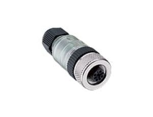 Złącze do samokonfekcjonowania żeńskie proste złącze 4-polowe z gwintowanym złączem z diodą LED RKC/LED 4/9