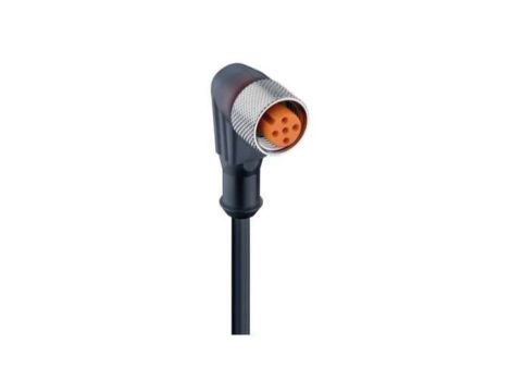 Kabel konfekcjonowany jednostronnie M12 5-PINowy złącze żeńskie kątowe z samoblokującym gwintem kodowanie A PUR RKWT 5-228/20 M