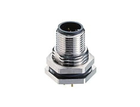 Złącze panelowe M12 męskie 5-pinowe dla montażu tylnego gwint boczny obudowy PG 9 RSHL 5/S 5,5