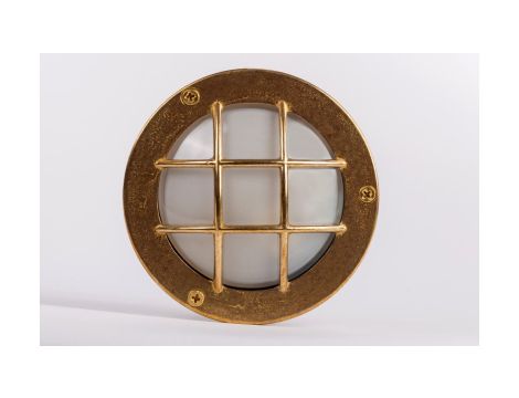 Oprawa mosiężna OCZKO 67, G9, 60W, klosz matowy-szkło, IP64, siatka mosiężna A67