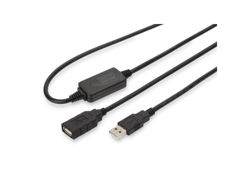 Repeater USB A/USB A M/Ż czarny 10m