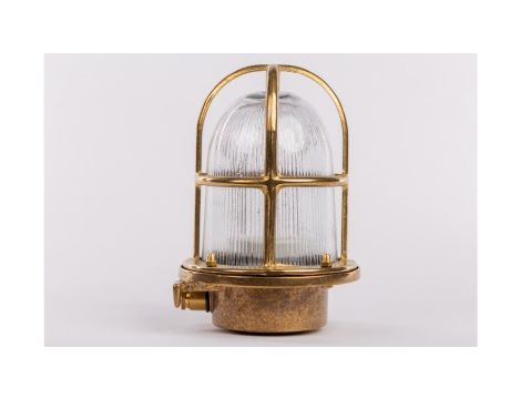 KINKIET mosiężny 15N, E27, 60W, klosz przeźroczysty-szkło, IP64, siatka mosiężna A15N