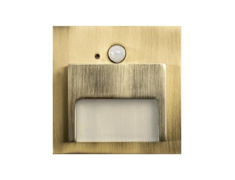 Oprawa Ontario PIR mosiądz 1,5W zimna 12V DC 9 led smd 3014 kwadrat do puszki fi 60 z czujką ruchu PIR