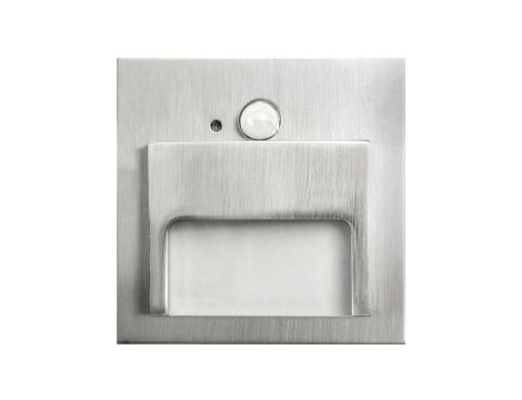 Oprawa Ontario PIR satyna 1,5W ciepła 12V DC 9 led smd 3014 kwadrat do puszki fi 60 z czujką ruchu PIR