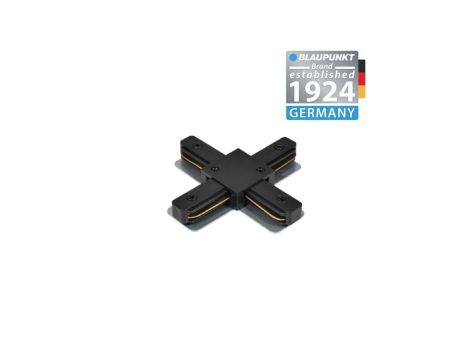 Blaupunkt Konektor do szyn 1-fazowych Krzyżowy X czarny, BLAUPUNKT-KX1B